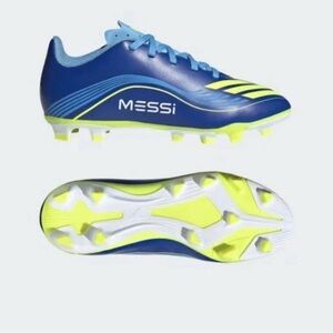 Adidas Kids Messi Soccer Cleats F50 MESSI CLUB FG/MG J JP7458 ROYBLU/SYELLOW NEW